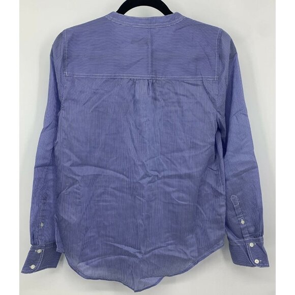 J Crew Top Size Small Blue Stripe Tunic Round Neck Long Sleeve Pocket New B67 - Picture 5 of 8